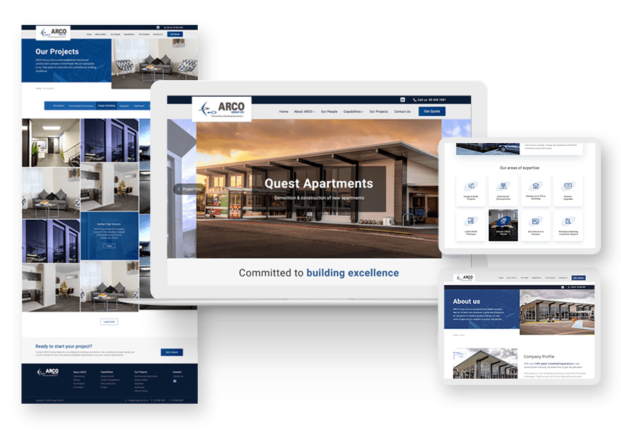 Lallinop created the website for construction company ARCO to present their services